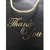 MODEENI Black Thank You Gift Bags - 8x10 Medium Size - 12 Bags - Bags for Business Small - Boutique Bags in Gold Foil