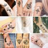 GOROMON 52 Sheets Skull Tiger Lion Temporary Tattoos For Women Neck Kids Face, 3D Waterproof Cute Tiny Small Fake Tattoo Stickers For Men Adults, Acnhor Skeleton Halloween Infinity Tatoo Kits Sets