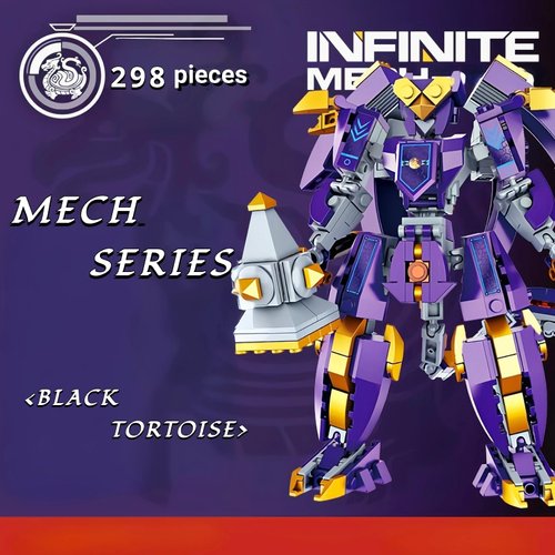 WULOBOOI Mech Robot Warrior Hero Model Kit with Power Hammers Weapon Building Blocks Set, Collectible Flexible Mechina Armor Mini Ninja Mythical Toy Gift for Kids Boys Teens