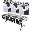 The Dreidel Company Cow Spots Table Cloth 54" x 72" Table Cover for Farm Animal Themed Party, Birthday Party, Picnic Table Covers (3-Pack)