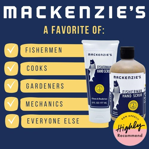 MacKenzie's Fisherman Hand Scrub - Holiday Gifts - Stocking Stuffers - Gifts for Men - Gifts for Fisherman - Gifts for Cooks - Gifts for Gardeners - Cleansing & Deodorizing Hand Cleaner - 16 oz.
