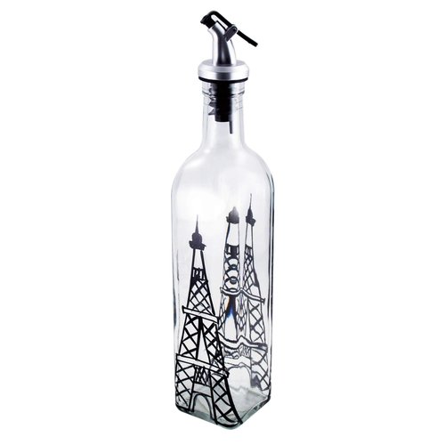 Grant Howard Vines Hand Painted Glass Oil and Vinegar Cruet, 16 oz, Multicolor
