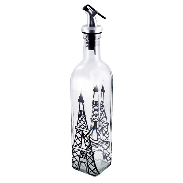 Grant Howard Vines Hand Painted Glass Oil and Vinegar Cruet, 16 oz, Multicolor