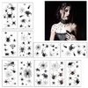 Halloween Spider Web Waterproof Spider Tattoo Stickers Scary Spider Temporary Tattoo Stickers for Adults Kids Body Decoration for Art Party Cosplay atmosphere Supplies 10 Sheet 80 small sticker