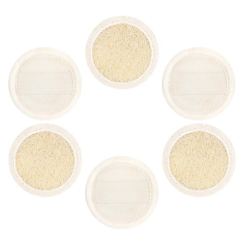 Face Loofah, 6 Pcs Natural Loofah Pad Scrubber for Exfoliate, Manual Face Deep Cleansing Makeup Remover Brush for Daily Cleansing Massage Pores and Clean Blackheads Without Hurting The Skin
