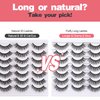 Newcally Lashes Mink Natural Look Cat Eye Wispy False Eyelashes Fluffy Volume Long Fake Eye Lashes Pack 3D Strip Faux Mink Eyelashes 14 Pairs