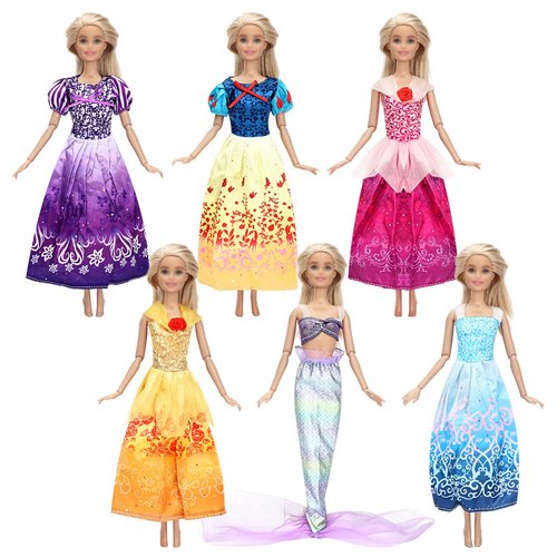 ONEST 6 Pieces Princess Doll Clothes and Accessories for 11.5 Inch Girl Doll Include 6 Sets Handm...