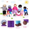 20 Pcs Wooden Dollhouse Family Set of 16 Mini People Figures and 4 Pets, Dollhouse Dolls Wooden Doll Family Cosplay Figures Accessories for Pretend Dollhouse Toy (Cute Style)