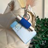 VCASE LipBalm Holder with Keychain, Lipstick Holder Keychain, Lip Gloss Holder Keychain, Never Lose Your Lip Balm, Lip Gloss or Lipstick with Cute Elastic Lip Balm Keychain Holder (Blue)