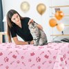 4 Pack Cat Tablecloth Paw Print Tablecloth Cat Themed Table Cover Cute Cats Plastic Tablecover Bone Sign Table Cloth Cat Party Supplies Cat Birthday Decorations Kitty Theme Birthday Decor 86 x 51 Inch