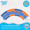 Treasures Gifted Officially Licensed Blippi Cupcake Toppers & Wrappers 24ct - Blippi Cupcake Topper - Blippi Cake Decorations - Blippi Birthday Party Supplies - Blippi Cake Toppers