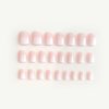 DANMANR Square Press on Nails Short Fake Nails French Acrylic Full Cover False Nails for Women and Girls 24PCS (White Pink)