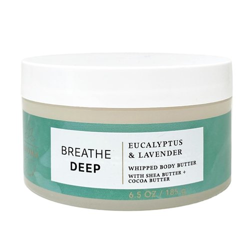Bath & Body Works Aroma Breathe Deep Eucalyptus & Lavender Whipped Body Butter with a Natural Oats Sample Soap