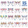 EMOME Face Temporary Tattoos for Girls - 15 Sheets Party Pack, Girls Birthday Party Supplies Face Paint Tattoos Makeup, Tattoo Stickers for Kids Party Favors Goodie Bag Stuffers