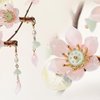 SHIYANG Handmade Pink Lotus Hair Clips, Floral Hair Decoration for Hanfu, Chinese and Korean Fashion