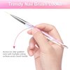 TEOYALL Nail Art Liner Brushes, Fine Line Nail Brush 7/9/11/15/20mm Thin Detail Precision Drawing Brushes for Gel Nail Polish