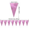 20M/65FT Pink Triangle Pennant Banner Flag Metallic Fabric Bunting Garland for Christmas Graduation Wedding Engagement Anniversary Bachelorette Birthday Bridal Shower Valentines Hen Party Supplies