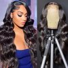 Anderah Body Wave Lace Front Wigs Human Hair 13x6 HD Lace Glueless Human Hair Wig Pre Plucked Natural Hairline Brazilian Human Virgin Hair Long Black Body Wave Wig for Black Women 180% Density 26Inch
