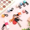 Shinylin 24 Pieces Mini Lip Balm Holder Keychain Elastic Lip Balm Holders Keychain Car Lipstick Holder Sleeves Clip on Lip Gloss Holders for Keys Purse
