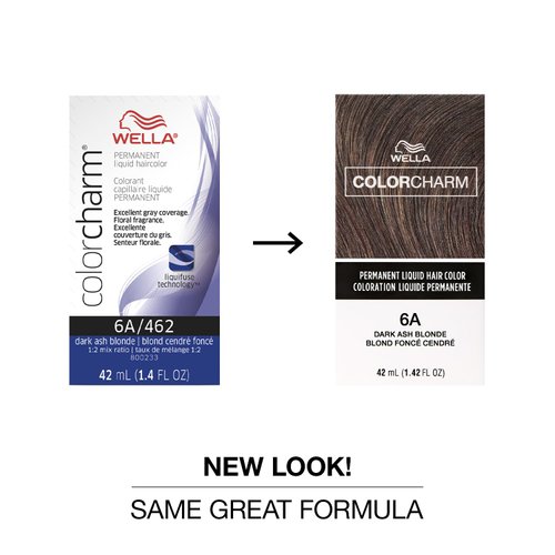 COLORCHARM Permanent Liquid Hair Color for Gray Coverage| 6A Dark Smokey Ash Blonde | 1.4 Fl Oz