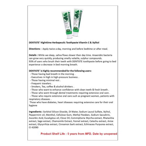 Dentiste Plus White Vitamin C & Xyitol Gum Toothpaste Made in Thailand 2x100 G.