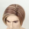 MLDconcinnty Mens Wig Slicked-back Side Part Short Brown Mix Blonde Layered Men’s Realistic Wig Synthetic Fiber Wigs Daily Use Cosplay Costume Wig