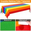 durony 145 Pieces Rainbow Party Supplies Gay Pride Tableware Set Include Pride Rainbow Plates Paper Cups Napkins Cutlery Rainbow Tablecloth for Rainbow Gay Pride Party Decorations, Serve 24 Guests