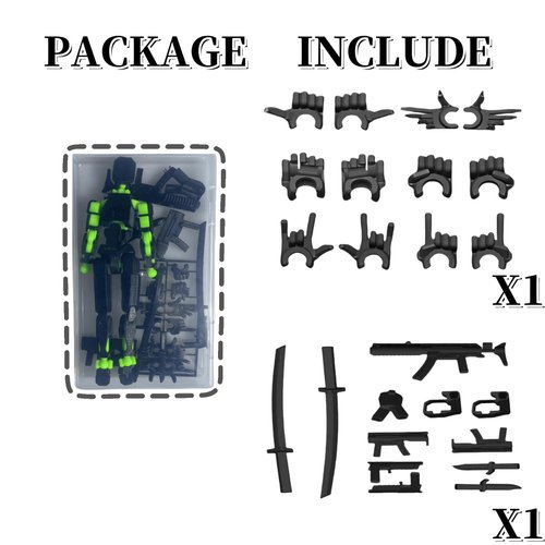 Nemoro (Assembed 3D Printed 5.54'' Dummy13 Action Figure, Multi-Jointed Tian13, Articulated T13 Desktop Decoration,12 in 1 d13 Accessories Best Birthday Festival Gift