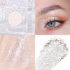 CAKAILA Single Silver White Glitter Shimmer Eyeshadow,Bright High Pigment Intense Monochrome Eye Shadow,Buildable Sparkly Eye Glitter Shimmer Finish,24 Hour Eye Makeup Longwear Waterproof,Blendable