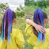 BENOSPACE 10 Pcs Girls Hair Extensions Accessories Colored Wigs Braids Headwear with Rubber Bands Ponytail Hair Ornament Twist Braid Rope Headdres for Women Kids Party Highlights Cosplay Dress Up