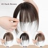 VASILIA Bangs Hair Clip, Clip in Bangs Hair Toppers for Women 100% Real Human Hair, Clip on Bangs 360° 3D Cover Wispy Fake Clip in Hair Extensions for Women Daily (Dark Brown)