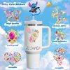 210Pcs+ Cute Reusable Stickers for Kids, Fun Glitter Gem Heart Art Stickers Bulk for Water Bottle, Happy Birthday, Prizes for Kids Classroom, Puffy Stickers for Toddlers Girls, Laptop Small Stickers