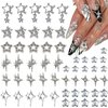 KACHIMOO 55pcs Silver Star Nail Charms Star Charms for Acrylic Nails 3D Stars Nail Gems 3D Alloy Nail Art Charms Y2K Nail Rhinestones Nail Supplies for Women and Girls Nail Design(9 Styles)