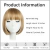 HSPJHTM Pale Blonde Bob Wigs,Short Bob Hair Wigs 10" Straight with Flat Bangs Synthetic Colorful Cosplay Daily Party Wig for Women Natural (Free Wig Cap)