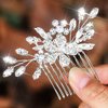 Latious Silver Bride Wedding Hair Comb Rhinestone Flower Hair Pieces Bridal Hair Accessories for Women and Girls (A-Silver)