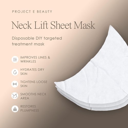 100pcs Disposable DIY Non-Woven Neck Mask Paper by Project E Beauty | Ultra Thin Cotton Neck Mask | for Home & Spa Salon Use | Cosmetic Neck Paper for Toner, Serum, or Lotion (100, Neck Shaped)
