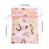 SumDirect 100Pcs 3.5x4.7 inch Sheer Pink Drawstring Heart Organza Favor Gift Bags Wedding Party Christmas Jewelry Pouches