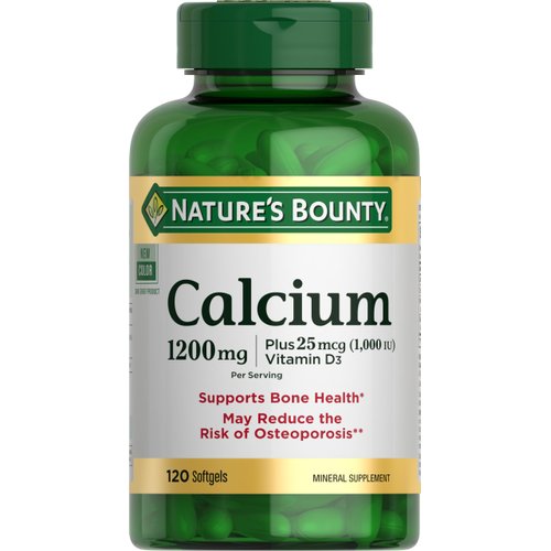 Nature&#39;s Bounty Calcium Carbonate &amp; Vitamin D, Supports Immune Health &amp; Bone Health, 1200mg Calci...