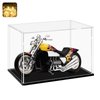 LANSCOERY Clear Acrylic Display Case, Assemble Small Display Box Stand with Black Base, Dustproof Protection Showcase for Collectibles Memorabilia Figurines (6x4x4inch; 15x10x10cm)
