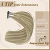 [For School] YoungSee I Tip Hair Extensions Brown Highlight Itips Hair Extensions Human Hair Light Brown and Blonde Itip Extensions 18 Inch Invisible I Tip Human Hair Extensions Silky Straight 60s/50g