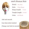 Bangs Hair Clip in Bangs 100% Real Human Hair Extensions Wispy Bangs Clip on Air Bangs for Women Hairpieces Curved Bangs for Daily Wear (Wispy Bangs, A-Ash Blonde)