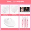 Practice Fingers for Acrylic Nails, Flexible Movable Fake Finger to Practice Fake Nails, 3PCS Adjustable Pink Nail Finger Practice with 1PC White Acrylic Finger Base, 200PCS False Nail Tips with Box