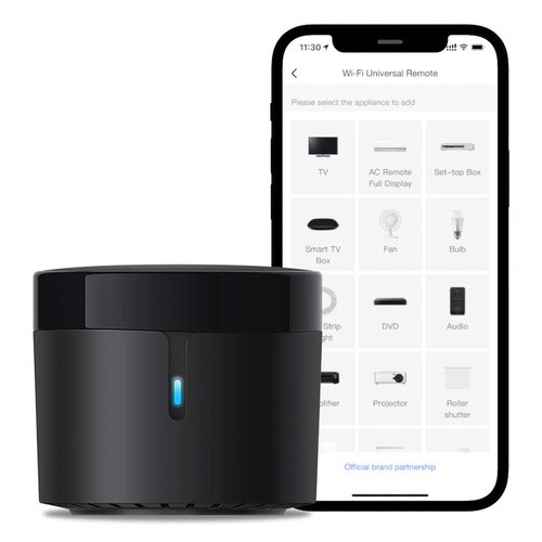 BroadLink RM4 Mini IR Universal Remote Control (2.4 GHz Wi-Fi Only), Smart Home Automation Wi-Fi Infrared Blaster for TV, AC, STB Audio, Works with Alexa, Google Home, IFTTT