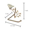 Owlgift Wall Mounted Metal Toilet Tissue Holder w/Ceramic Bird, Roll Organizer for Bathroom - Bronze