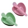 2 Sets Plastic Heart Shaped Facial Mask Mixing Bowl with Stirring Spatula Facemask Bowl Mud Mask Mixing Bowl DIY Skin Care Mixing Tool Kit for Lady Women Home Beauty Salon Use, Pink, Green