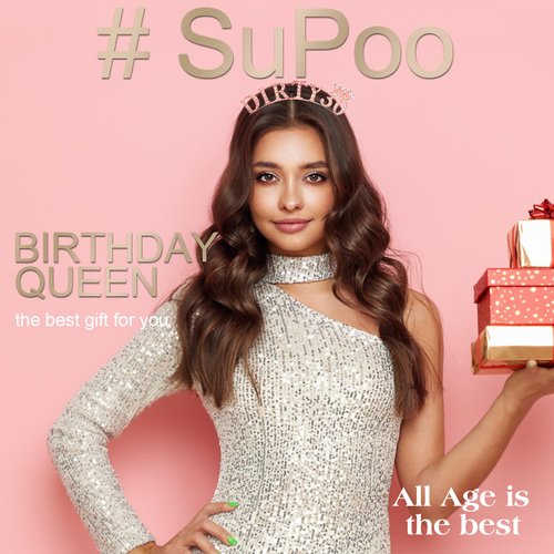 SuPoo Rose Gold Dirty 30 Headband 30th Birthday Crown 30th Birthday Decorations for Her Rhinestone Thirty Birthday Headband Tiara Birthday Gifts for Her 30 Year Old Happy Party Decorations