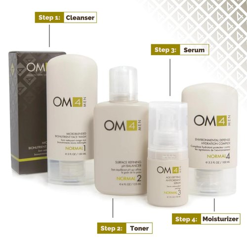 Organic Male OM4 Normal Step 2 - Super Antioxidant Aftershave + Toner, Vitamin C Rich, Hydrating, Nourishing for Men with Normal Skin Types
