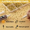 20100Pcs Gold Rhinestones with b 7000 Glue for Crafts Clothing Clothes Nails, Gold Flatback Crystals Diamonds for Clothing Fabric Shoes, Flat Back Rhinestones Bulk Bedazzle Kit 2/3/4/5/6mm Gemstones