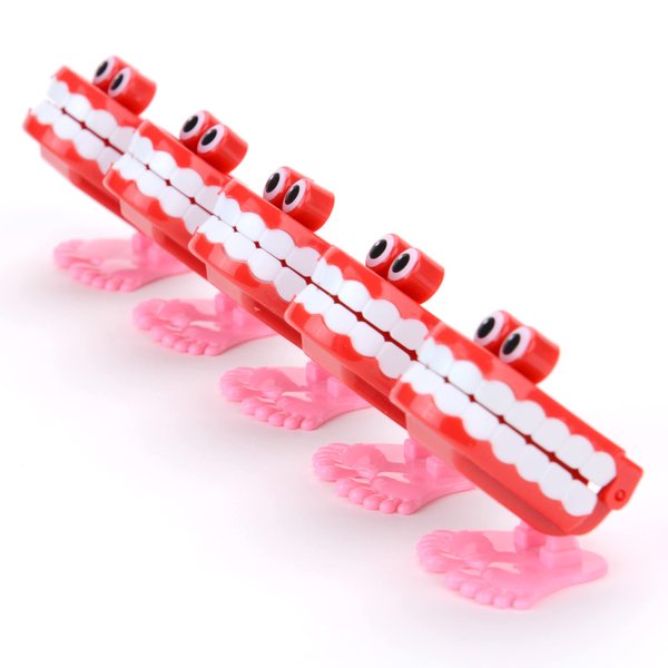 Chattering Teeth With Eyes - 1.75 Inch Windup Toys Bulk 12 Pcs - Playset for Party Favors - Pinata Stuffers - Goodie Bag Supplies - Bulk Gifts for Kids