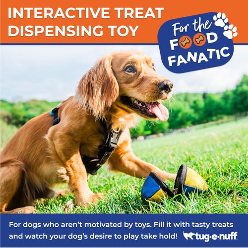 Tug-E-Nuff The Clam | Compact Dog Treat Dispenser Toy with Clever Opening Mechanism | Ideal for Interactive Dog Training | Pocket-Friendly and Size 4.5 inches